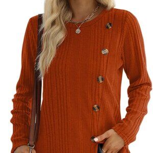 NWT Women's Super Soft JuneFish Sweater, Top W/ Button Accents Size L